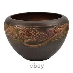 Roseville Rosecraft Vintage Brown 1925 Arts And Crafts Pottery Bowl 144-6