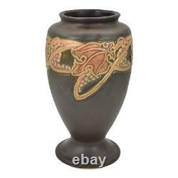 Roseville Rosecraft Vintage Brown 1925 Arts And Crafts Pottery Ceramic Vase