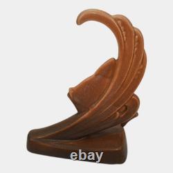 Roseville Rozane Patterns Tan 1941 Vintage Art Deco Pottery Fish Ornament 1