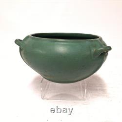 Roseville Style Arts & Crafts Matte Green Pottery Jardiniere Hanging Basket