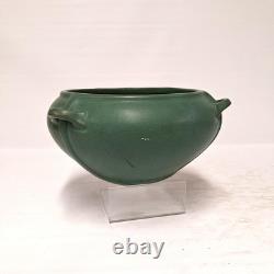 Roseville Style Arts & Crafts Matte Green Pottery Jardiniere Hanging Basket