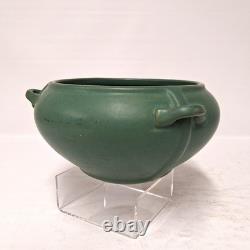 Roseville Style Arts & Crafts Matte Green Pottery Jardiniere Hanging Basket