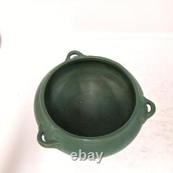 Roseville Style Arts & Crafts Matte Green Pottery Jardiniere Hanging Basket