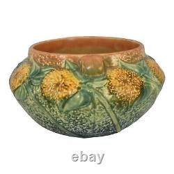 Roseville Sunflower 1930 Vintage Arts And Crafts Pottery Ceramic Bowl 208-5