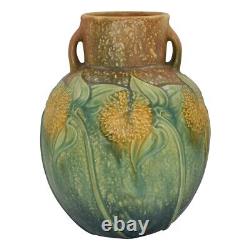Roseville Sunflower 1930 Vintage Arts And Crafts Pottery Ceramic Vase 493-9