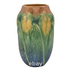 Roseville Sunflower 1930 Vintage Arts And Crafts Pottery Ceramic Vase 494-10