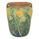 Roseville Sunflower 1930 Vintage Arts And Crafts Pottery Handled Ceramic Vase