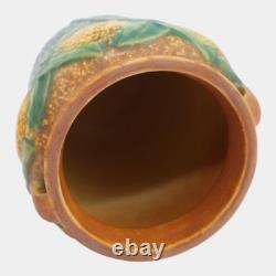 Roseville Sunflower 1930 Vintage Arts And Crafts Pottery Handled Ceramic Vase