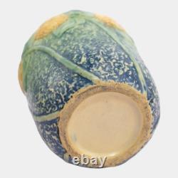 Roseville Sunflower 1930 Vintage Arts And Crafts Pottery Handled Ceramic Vase