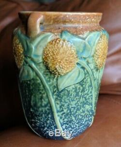Roseville Sunflower Handled Vase Arts & Crafts Mission Perfect Condition