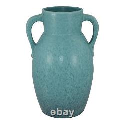 Roseville Tourmaline 1933 Vintage Arts and Crafts Pottery Blue Vase 444-12