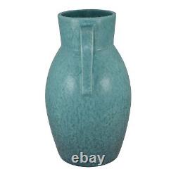 Roseville Tourmaline 1933 Vintage Arts and Crafts Pottery Blue Vase 444-12
