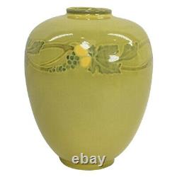 Roseville Victorian Art 1925 Vintage Arts And Crafts Pottery Yellow Vase 259-7