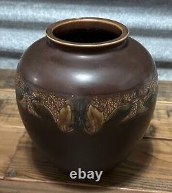 Roseville Victorian Art Pottery Brown 1925 Vintage Arts And Crafts Vase 260-8