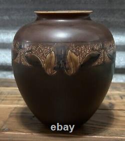 Roseville Victorian Art Pottery Brown 1925 Vintage Arts And Crafts Vase 260-8