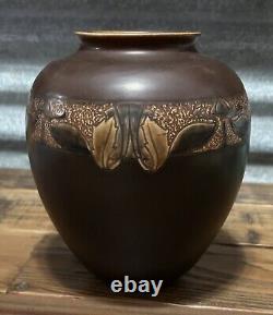 Roseville Victorian Art Pottery Brown 1925 Vintage Arts And Crafts Vase 260-8