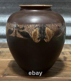 Roseville Victorian Art Pottery Brown 1925 Vintage Arts And Crafts Vase 260-8