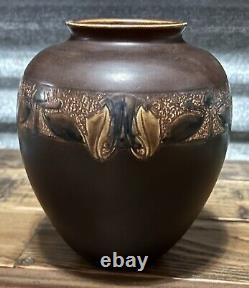 Roseville Victorian Art Pottery Brown 1925 Vintage Arts And Crafts Vase 260-8