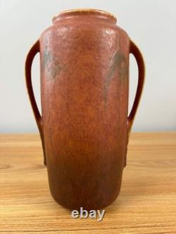 Roseville Windsor Arts And Crafts Brown Double Handled Vase 552-8