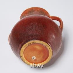 Roseville Windsor Mottled Red Green Arts and Crafts Two Handled Vase 5.25h