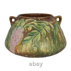 Roseville Wisteria 1933 Art Pottery Arts And Crafts Tan Ceramic Bowl 242-4