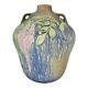 Roseville Wisteria 1933 Vintage Arts And Crafts Pottery Blue Ceramic Vase 636-8
