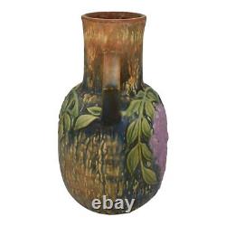 Roseville Wisteria 1933 Vintage Arts And Crafts Pottery Blue Ceramic Vase 638-9