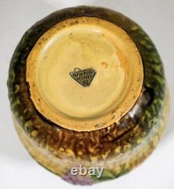 Roseville Wisteria 1933 Vintage Arts And Crafts Pottery Vase 634-7, Foil Label