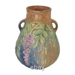 Roseville Wisteria Blue 1933 Vintage Arts And Crafts Pottery Ceramic Vase 631-6