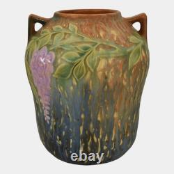 Roseville Wisteria Blue 1933 Vintage Arts And Crafts Pottery Ceramic Vase 634-7