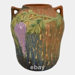 Roseville Wisteria Blue 1933 Vintage Arts And Crafts Pottery Ceramic Vase 634-7