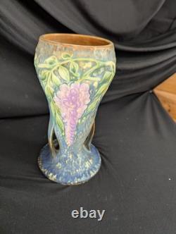Roseville Wisteria Blue 1933 Vintage Arts And Crafts Pottery Ceramic Vase 635-8
