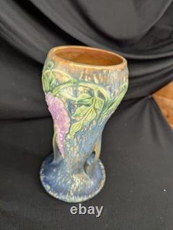 Roseville Wisteria Blue 1933 Vintage Arts And Crafts Pottery Ceramic Vase 635-8