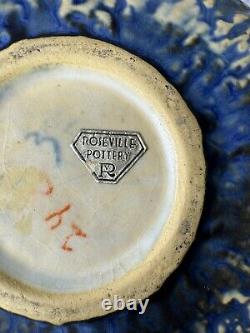 Roseville Wisteria Blue 242-3 Vintage Pottery Vase Double Handled Excellent