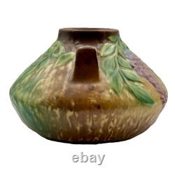 Roseville Wisteria Tan 1933 Handled Vase Vintage Arts And Crafts Pottery 629-4