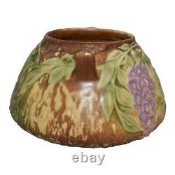 Roseville Wisteria Tan 1933 Vintage Arts And Crafts Pottery Bowl Vase 242-4