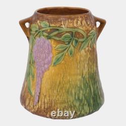 Roseville Wisteria Tan 1933 Vintage Arts And Crafts Pottery Ceramic Vase 633-8