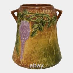 Roseville Wisteria Tan 1933 Vintage Arts And Crafts Pottery Ceramic Vase 633-8