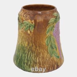 Roseville Wisteria Tan 1933 Vintage Arts And Crafts Pottery Ceramic Vase 633-8