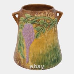 Roseville Wisteria Tan 1933 Vintage Arts And Crafts Pottery Ceramic Vase 633-8