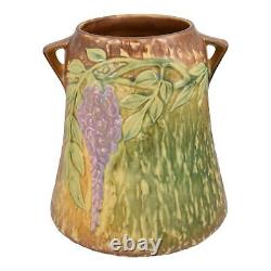 Roseville Wisteria Tan 1933 Vintage Arts And Crafts Pottery Ceramic Vase 633-8