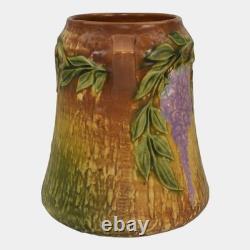 Roseville Wisteria Tan 1933 Vintage Arts And Crafts Pottery Ceramic Vase 633-8