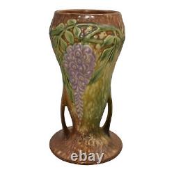 Roseville Wisteria Tan 1933 Vintage Arts And Crafts Pottery Ceramic Vase 635-8