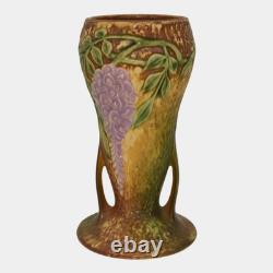 Roseville Wisteria Tan 1933 Vintage Arts And Crafts Pottery Ceramic Vase 635-8