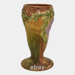 Roseville Wisteria Tan 1933 Vintage Arts And Crafts Pottery Ceramic Vase 635-8