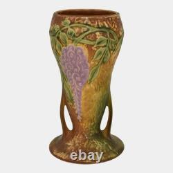 Roseville Wisteria Tan 1933 Vintage Arts And Crafts Pottery Ceramic Vase 635-8
