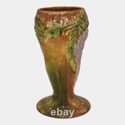 Roseville Wisteria Tan 1933 Vintage Arts And Crafts Pottery Ceramic Vase 635-8