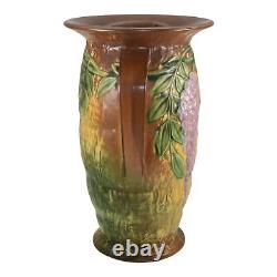 Roseville Wisteria Tan 1933 Vintage Arts And Crafts Pottery Ceramic Vase 640-12