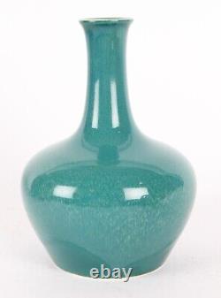 Ruskin Pottery Rare Early Arts and Crafts Green Yellow Souffle Bottle Vase