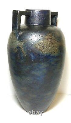 Russell Crook Superb Fish Motif Arts & Crafts Mission Era Pottery Stoneware Vase